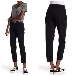 HUDSON Women's Jessi Relaxed Cropped Boyfriend Jean in Black Sz 28